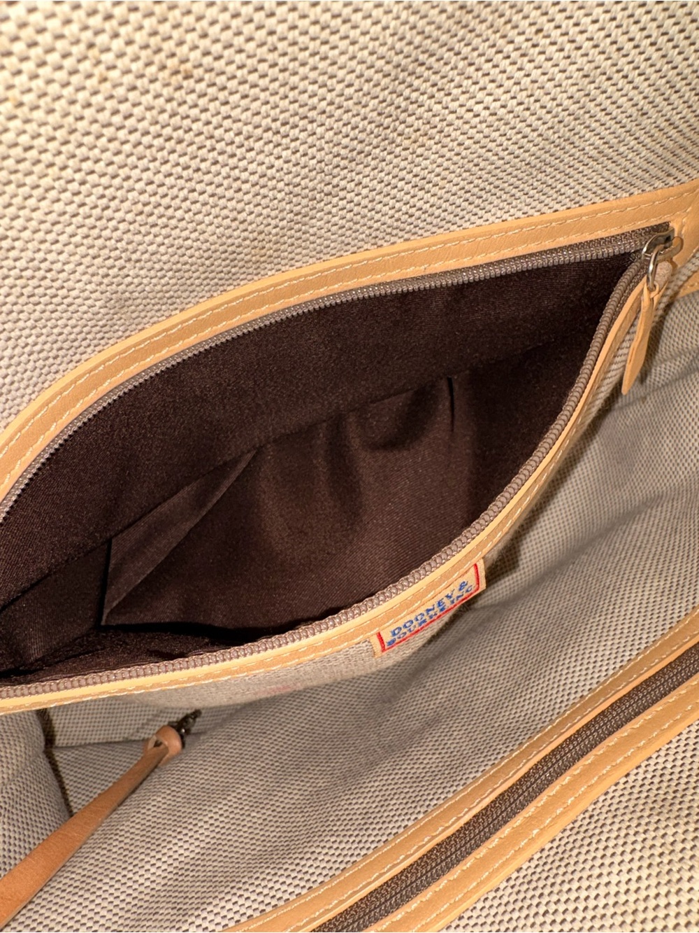 Dooney & Bourke Signature DB Canvas Shopper Tote Turn Lock Leather Trim Shoulder - Picture 10 of 10